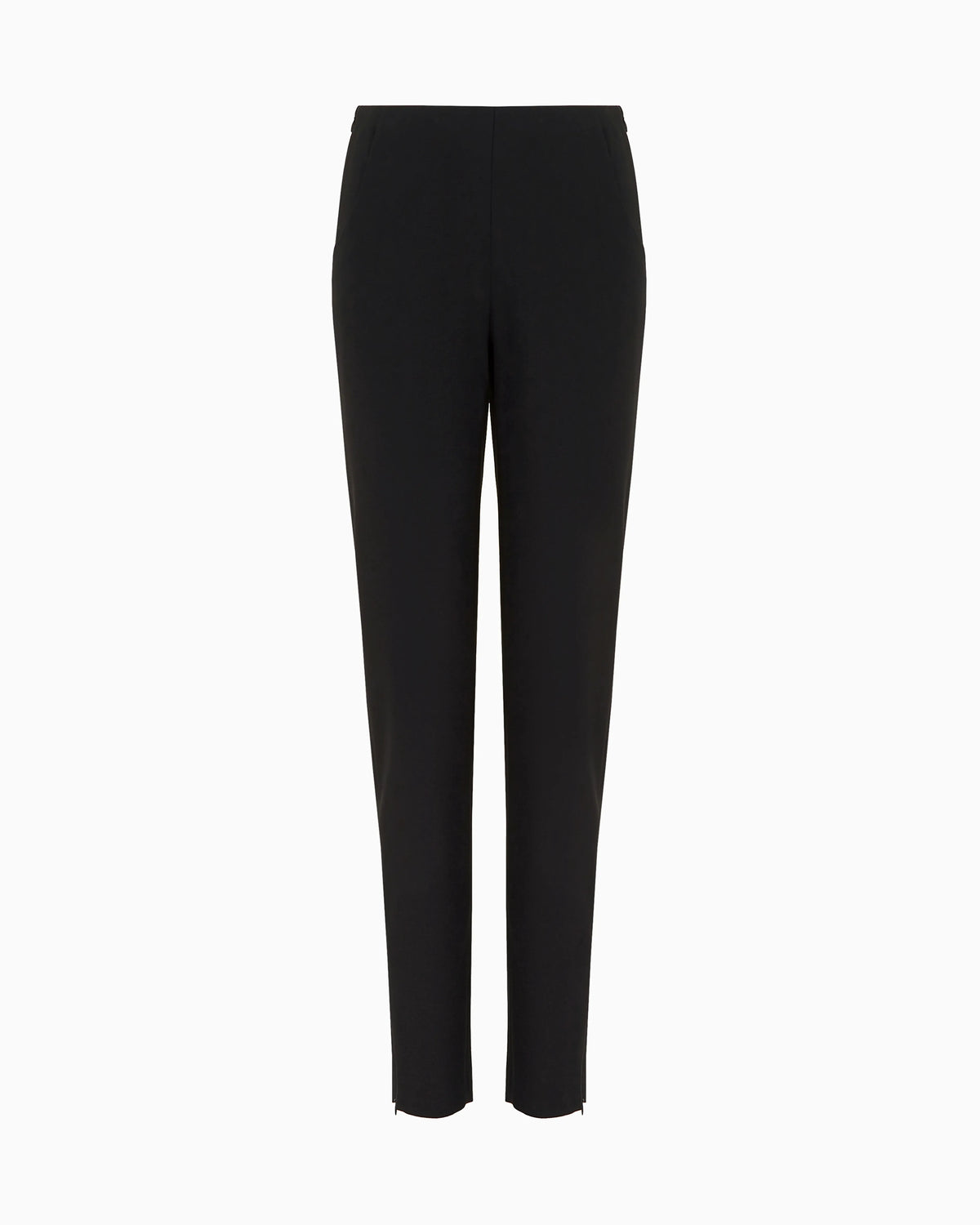 Wool crepe pants with a high waist and side zip