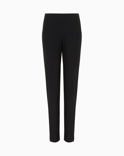 Wool crepe pants with a high waist and side zip