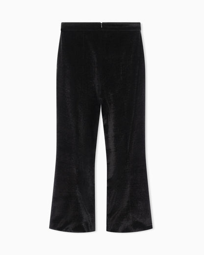 Cropped trousers in velvet