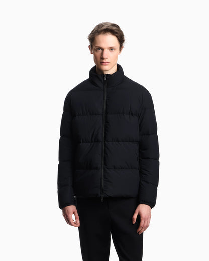 Quilted nylon, full-zip puffer jacket