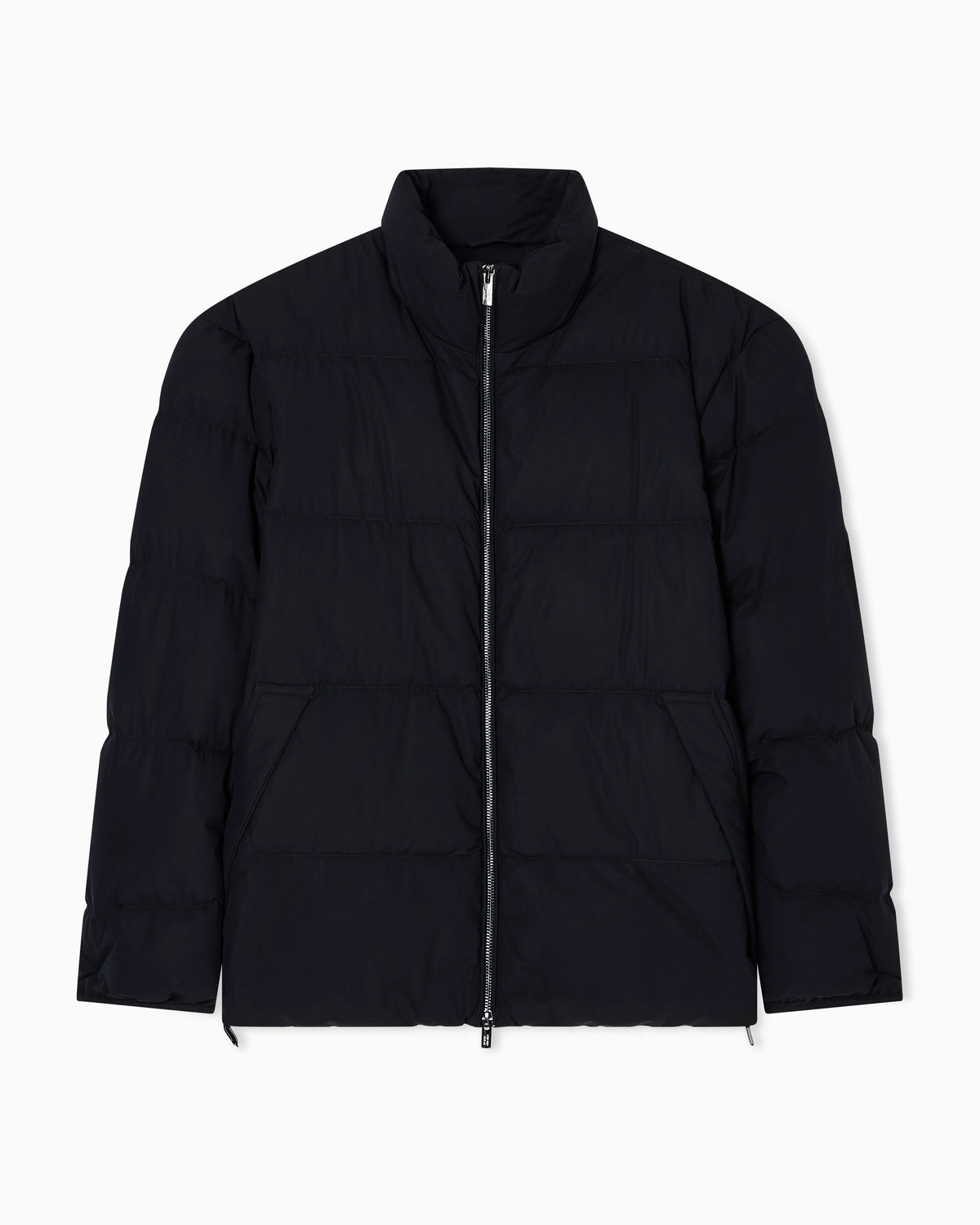 Quilted nylon, full-zip puffer jacket