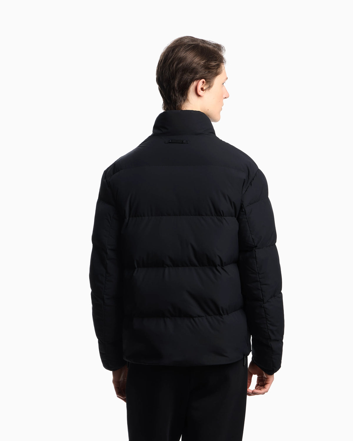 Quilted nylon, full-zip puffer jacket