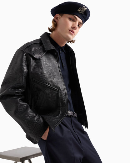 Jumper with polo collar in virgin wool Essential