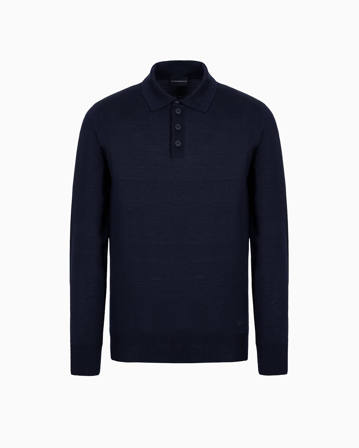 Jumper with polo collar in virgin wool Essential