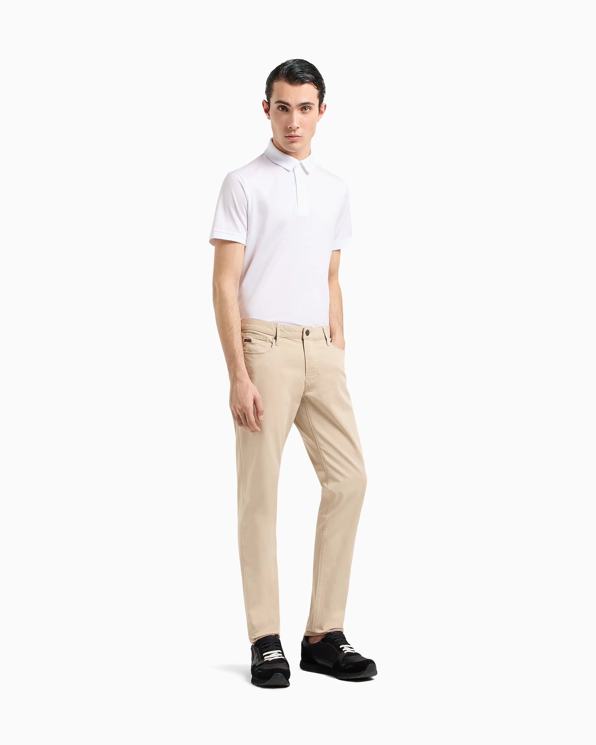 Lyocell-blend jersey polo shirt