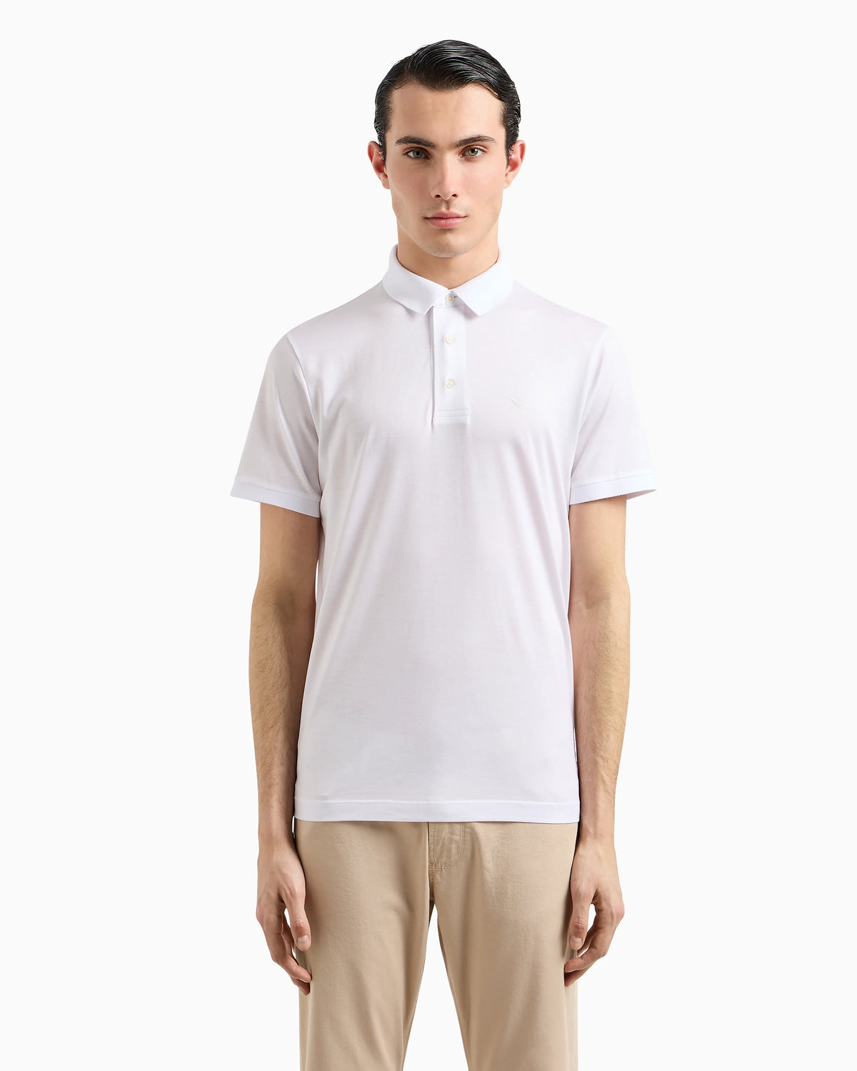 Lyocell-blend jersey polo shirt