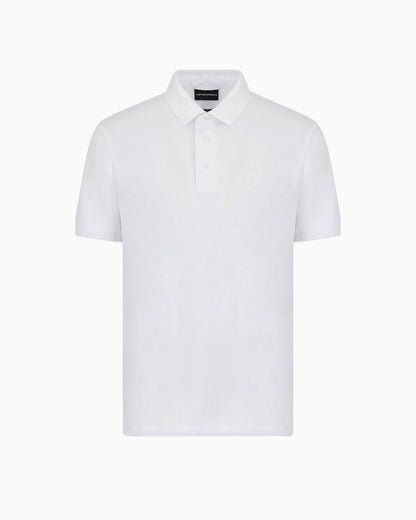 Lyocell-blend jersey polo shirt