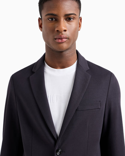 Single-breasted jacket in viscose jersey Essential