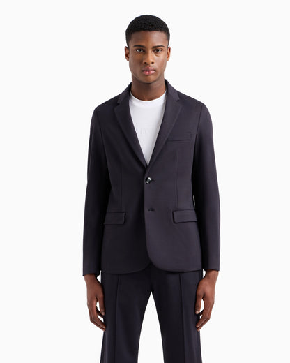 Single-breasted jacket in viscose jersey Essential
