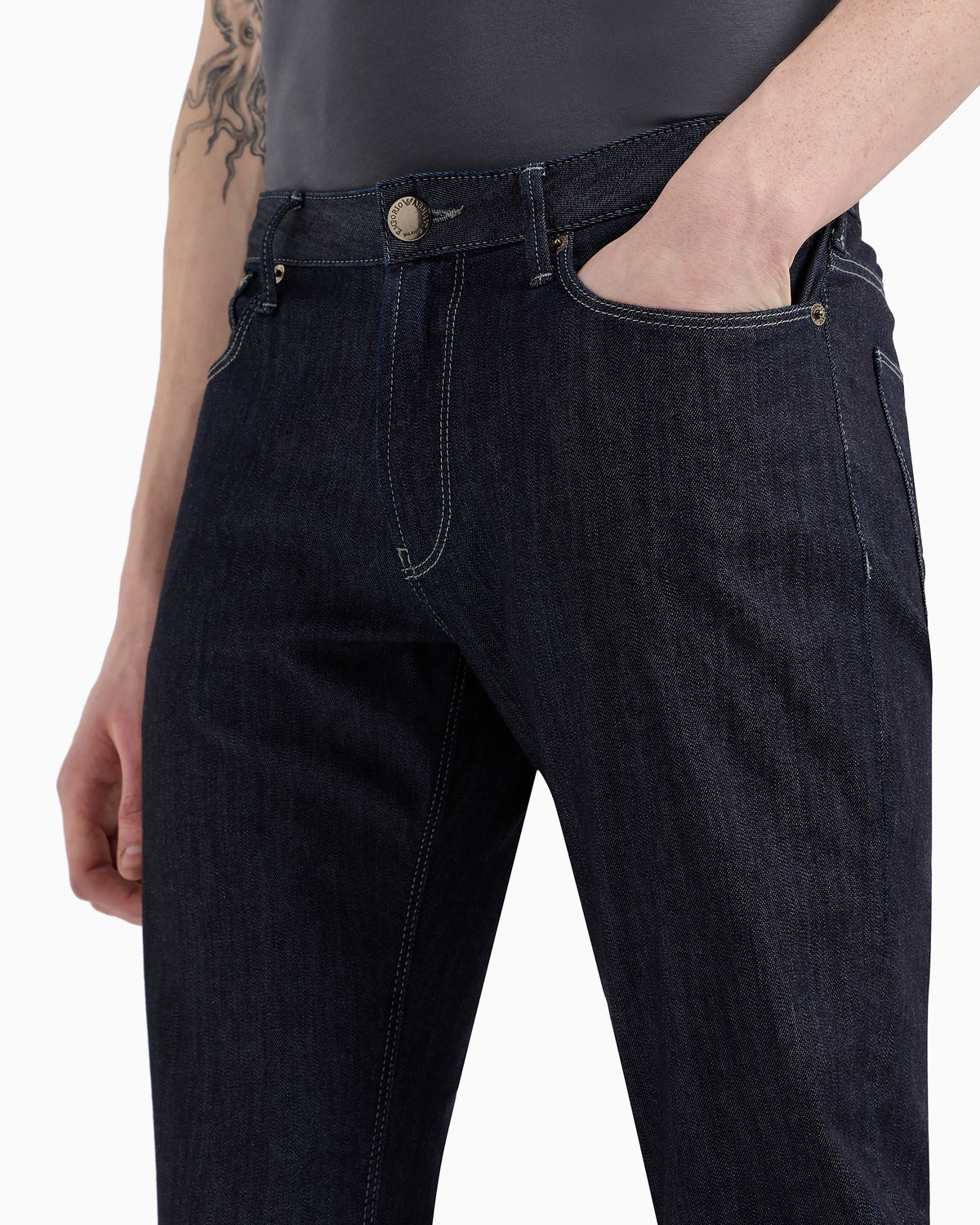 J06 Worn-effect wash, slim-fit, 8 oz denim jeans