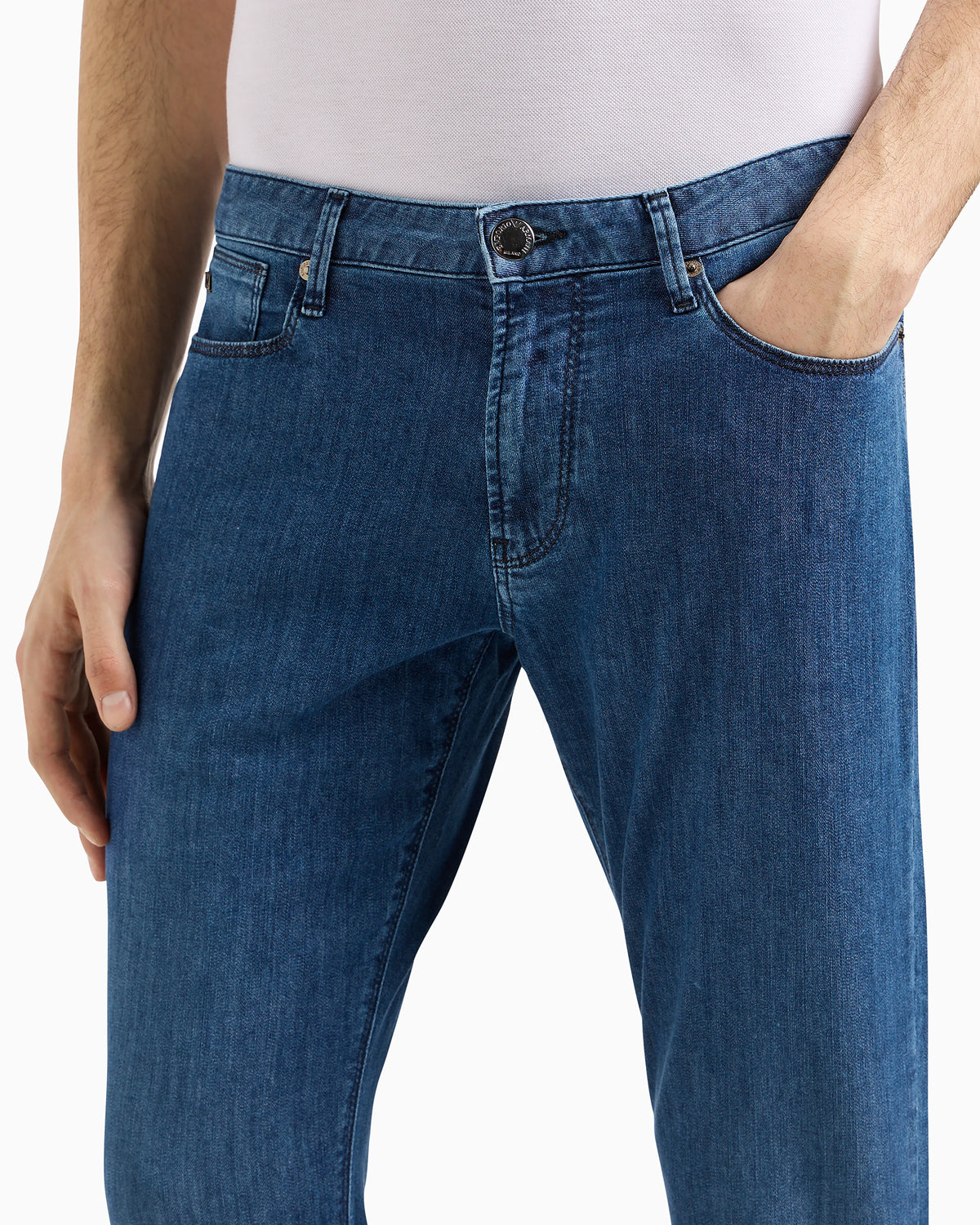 J06 Worn-effect wash, slim-fit, 8 oz denim jeans