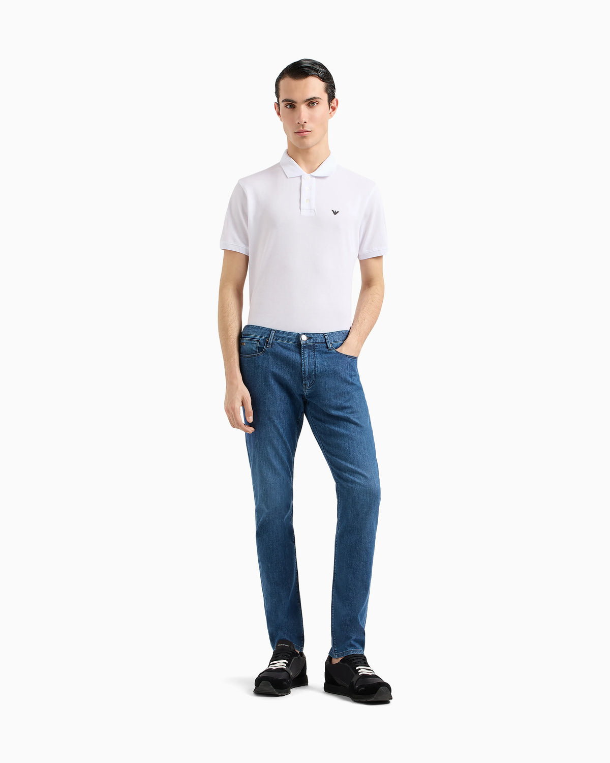 J06 Worn-effect wash, slim-fit, 8 oz denim jeans