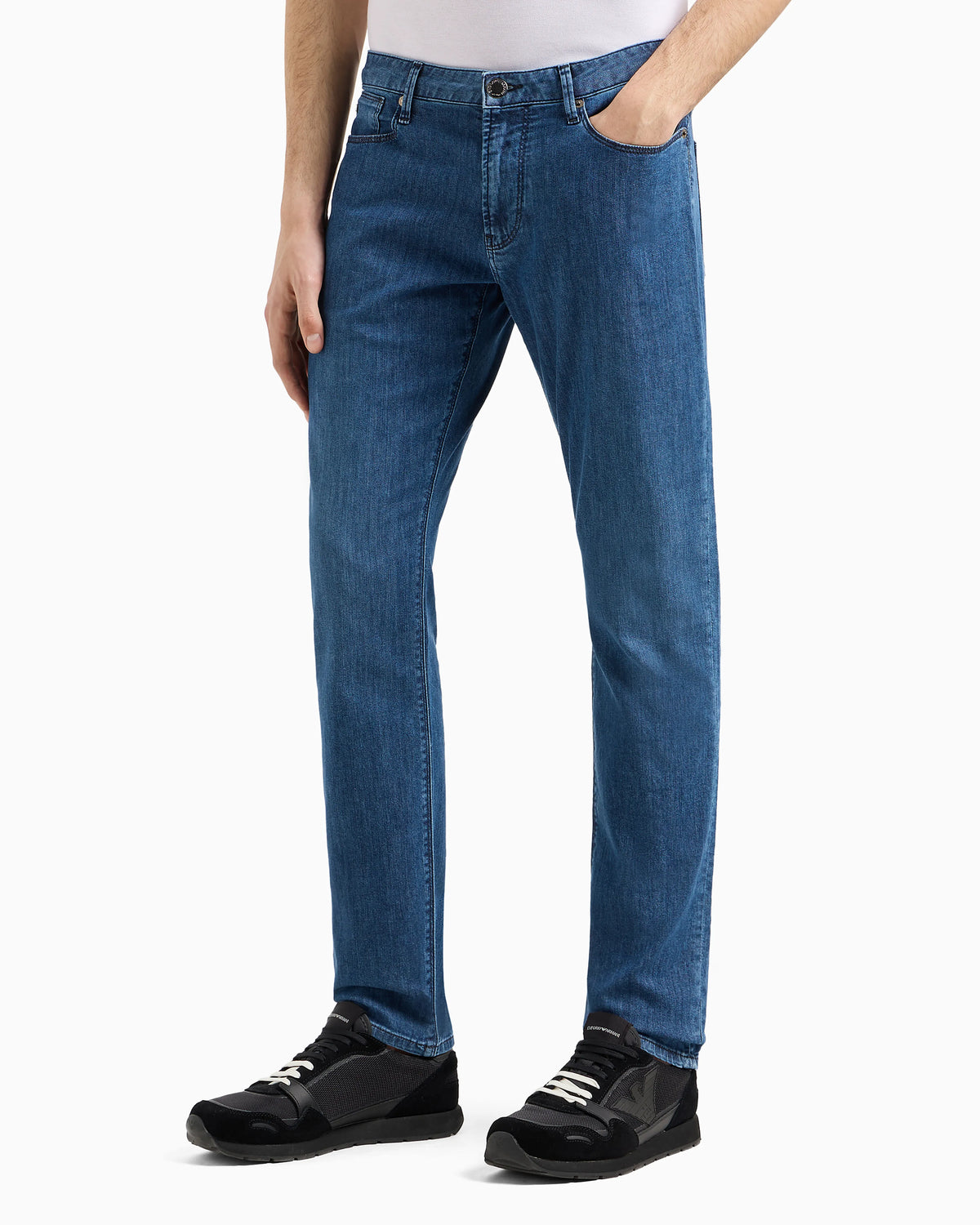 J06 Worn-effect wash, slim-fit, 8 oz denim jeans