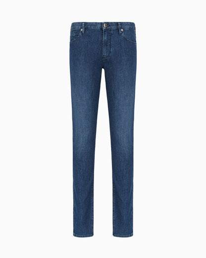 J06 Worn-effect wash, slim-fit, 8 oz denim jeans