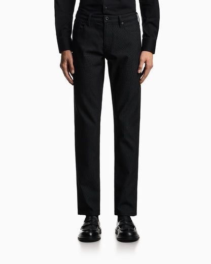 J06 Slim-fit, cotton-blend trousers with micro-armure polka dots