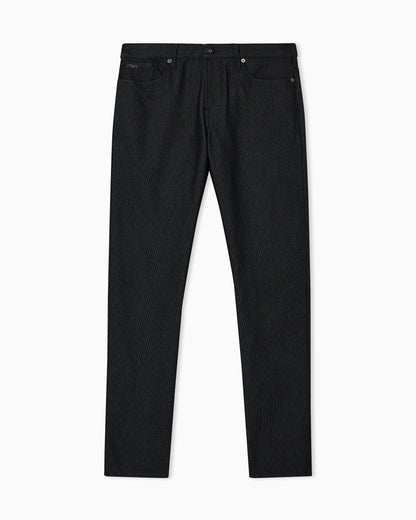 J06 Slim-fit, cotton-blend trousers with micro-armure polka dots