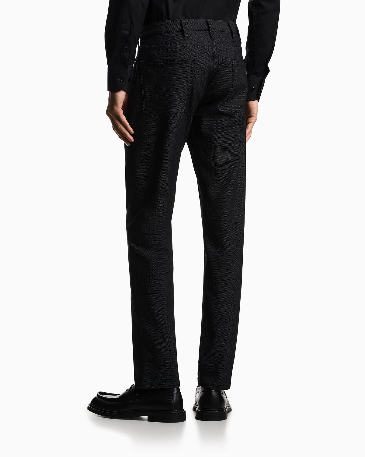 J06 Slim-fit, cotton-blend trousers with micro-armure polka dots