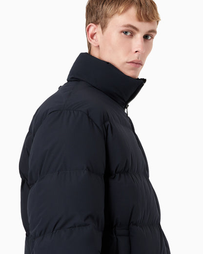 Oversized, quilted nylon, full-zip puffer jacket