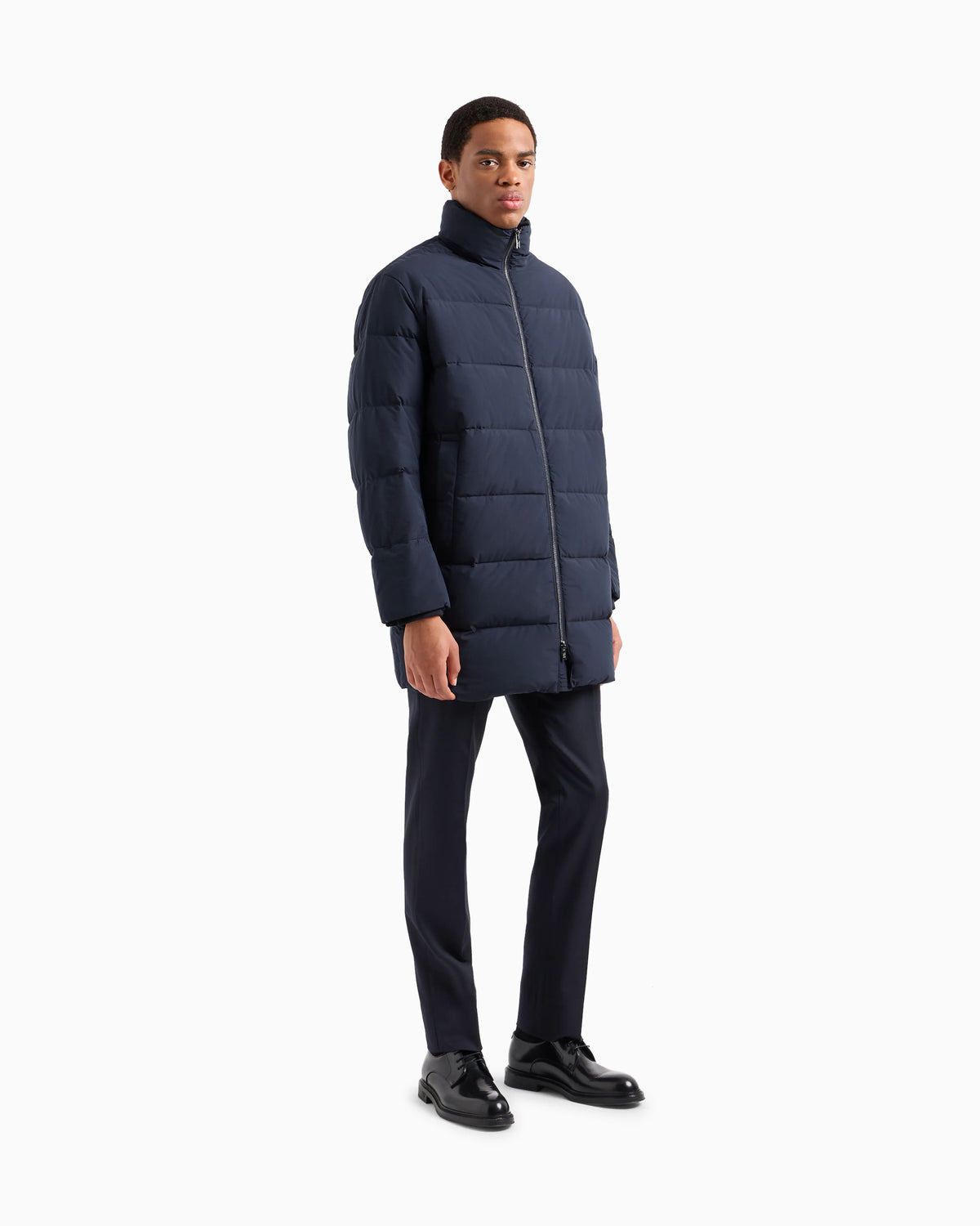 Oversized, quilted nylon, full-zip puffer jacket