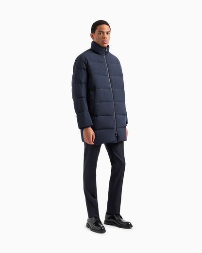 Oversized, quilted nylon, full-zip puffer jacket