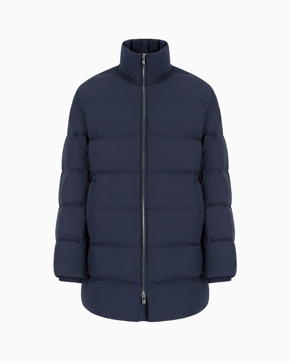 Oversized, quilted nylon, full-zip puffer jacket