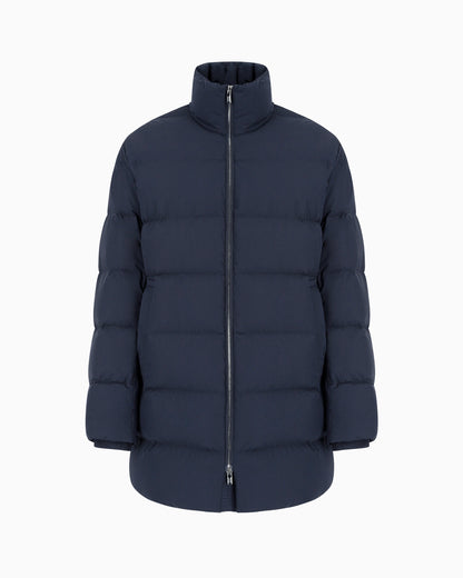 Oversized, quilted nylon, full-zip puffer jacket