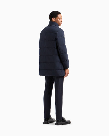 Oversized, quilted nylon, full-zip puffer jacket