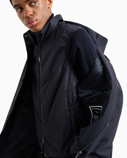 Nylon trench coat with removable gilet