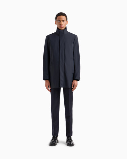 Nylon trench coat with removable gilet