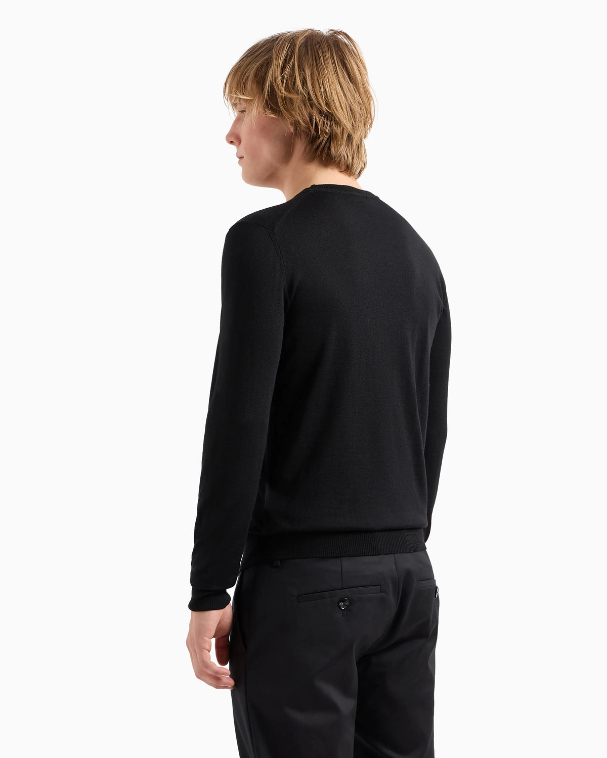 Pure virgin wool V-neck jumper