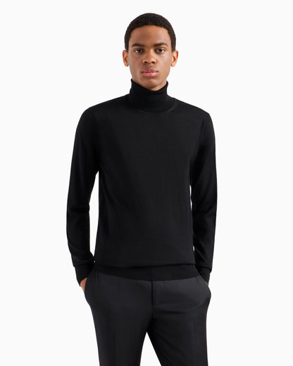 Pure virgin-wool rollneck