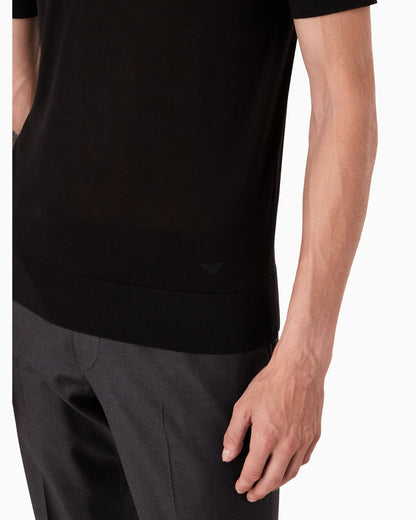 Plain-weave pure-silk jumper