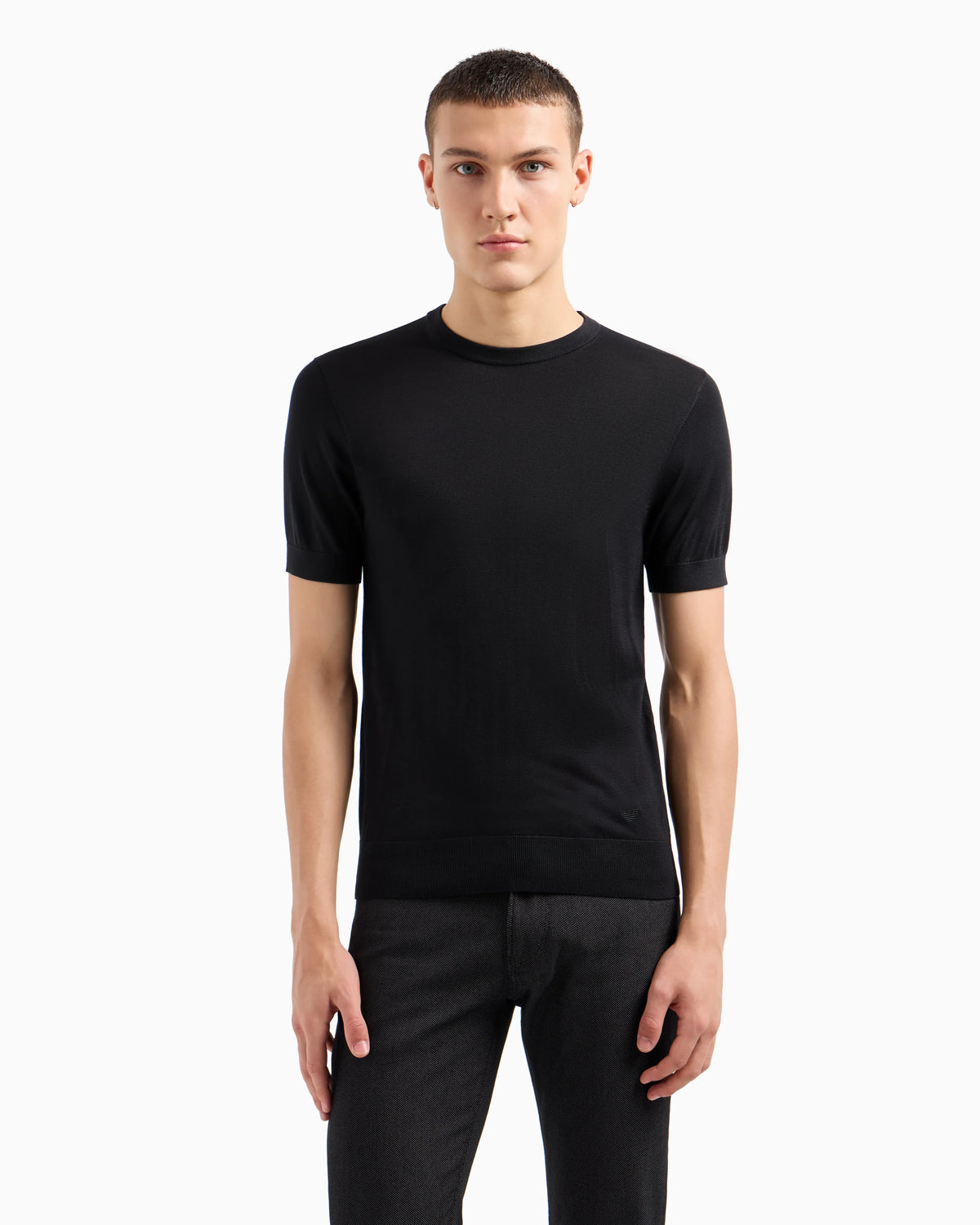 Plain-weave pure-silk jumper