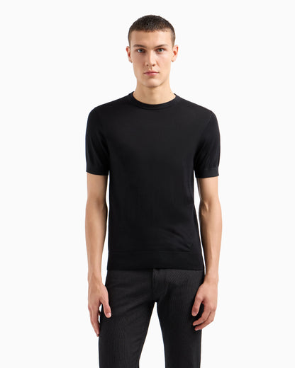 Plain-weave pure-silk jumper