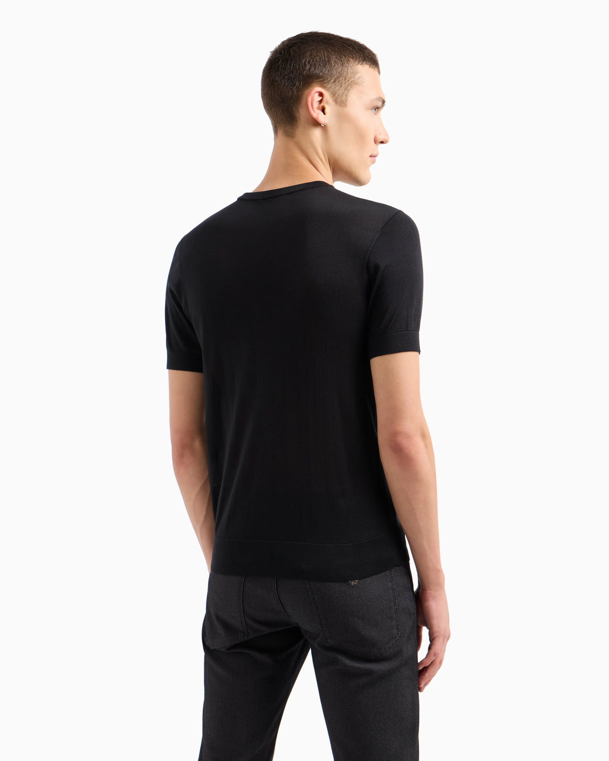 Plain-weave pure-silk jumper