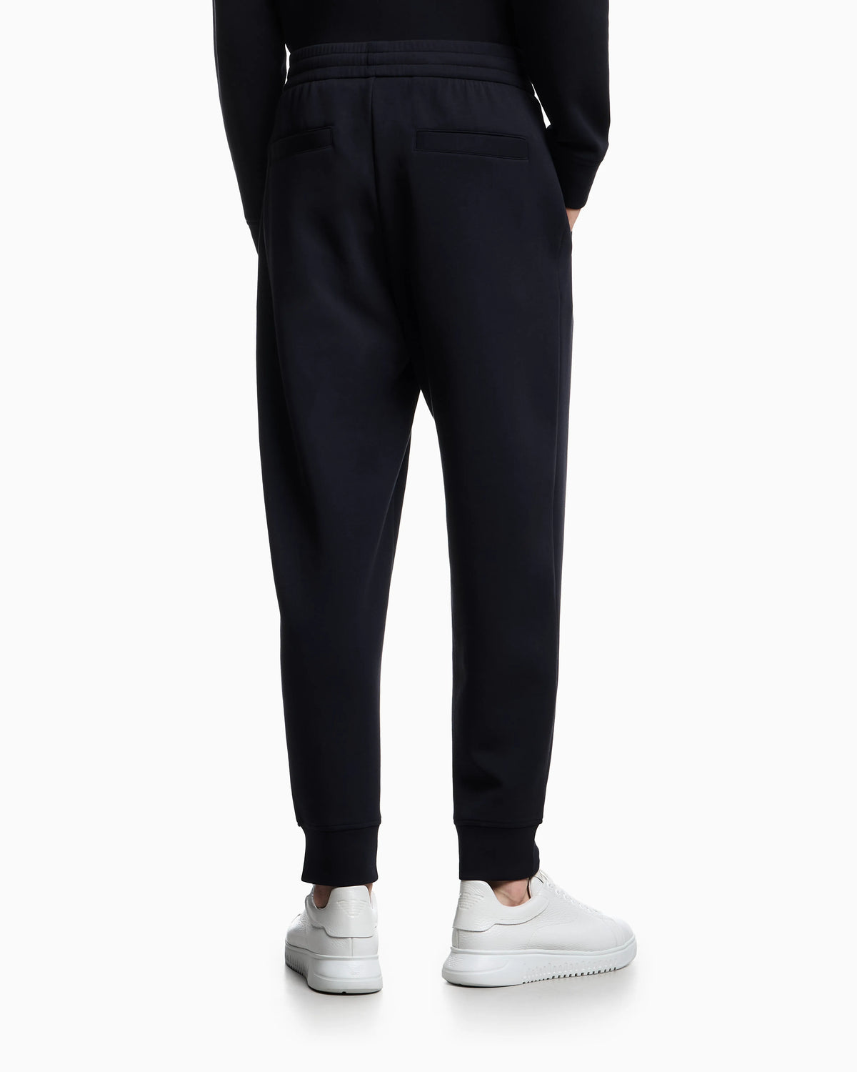 Double-jersey joggers with embossed embroidered EA logo