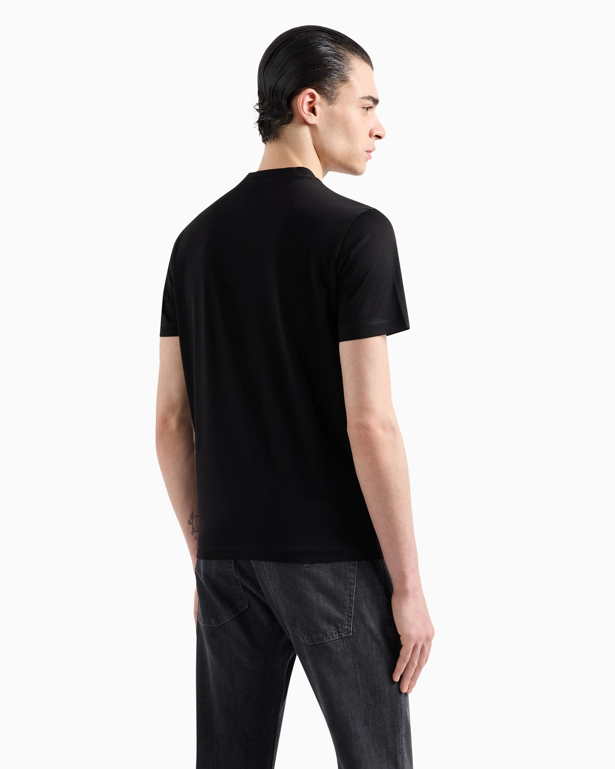 Jersey T-shirt with jacquard logo