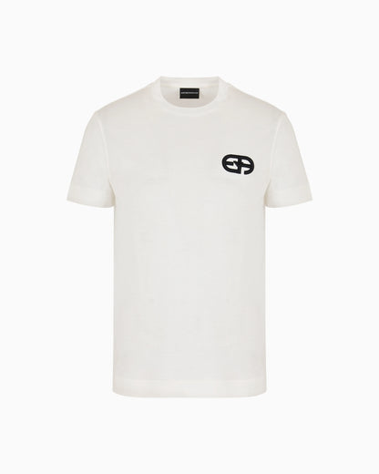 Lyocell-blend jersey T-shirt with embossed EA logo embroidery
