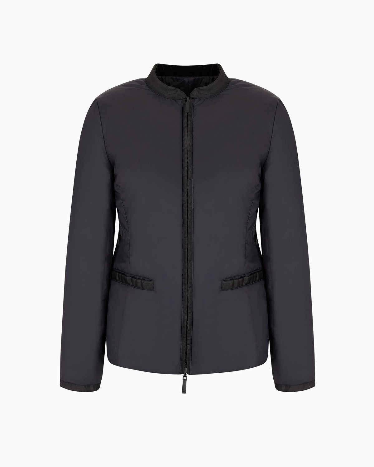 Nylon jacket in reversible style with band collar Essential