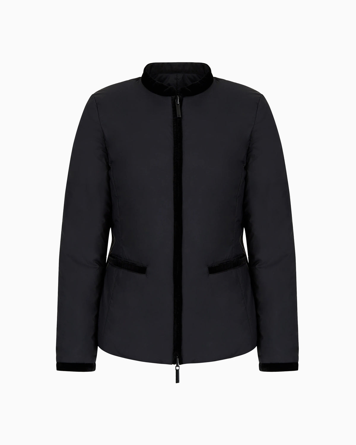 Nylon jacket in reversible style with band collar Essential