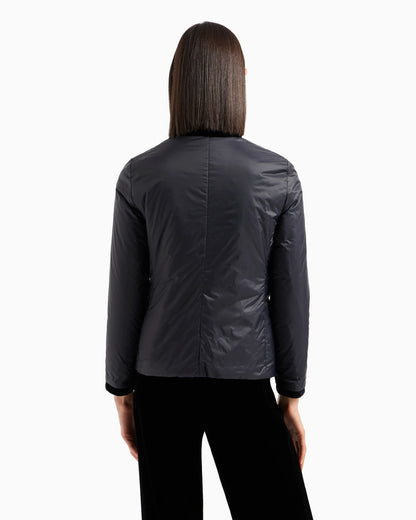 Nylon jacket in reversible style with band collar Essential
