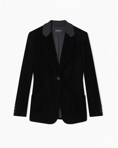 Single-breasted blazer in velvet