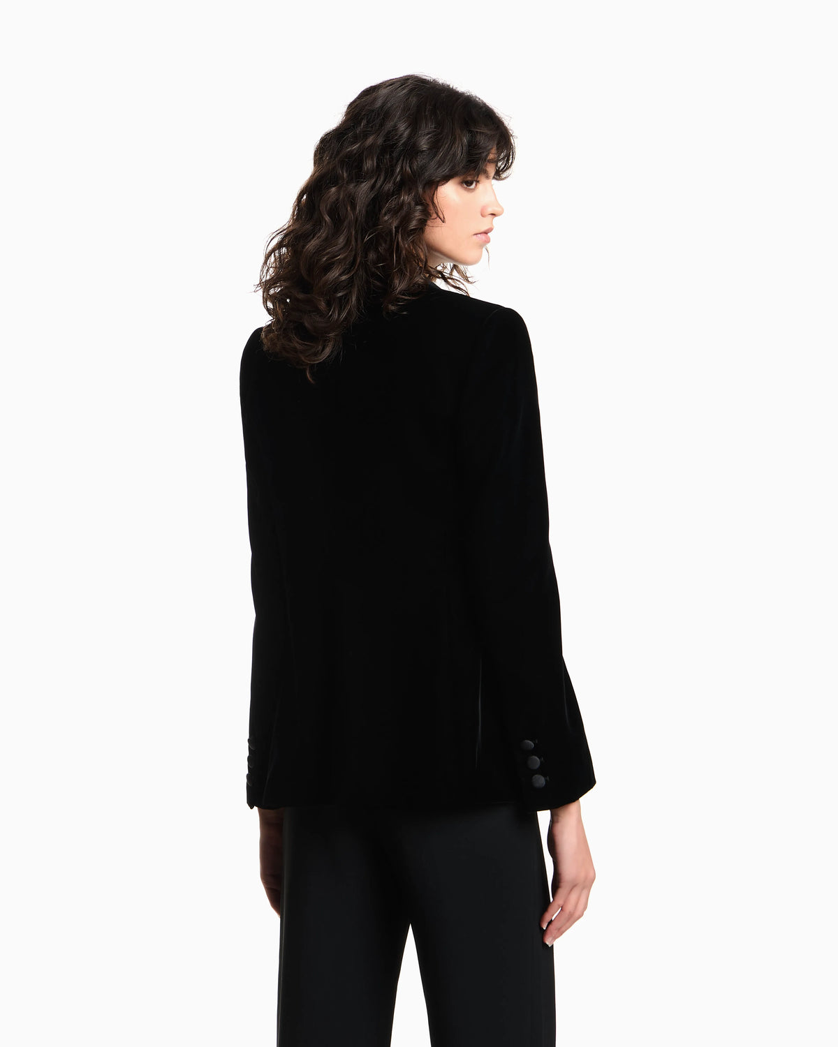 Single-breasted blazer in velvet