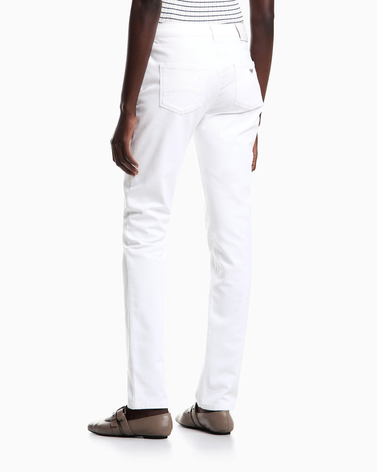 Skinny leg jeans with high rise in stretch denim Essential