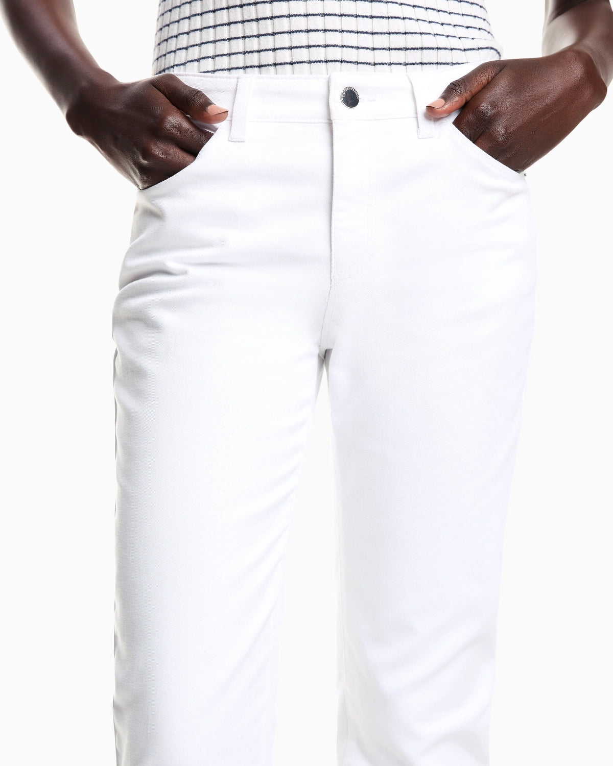Skinny leg jeans with high rise in stretch denim Essential