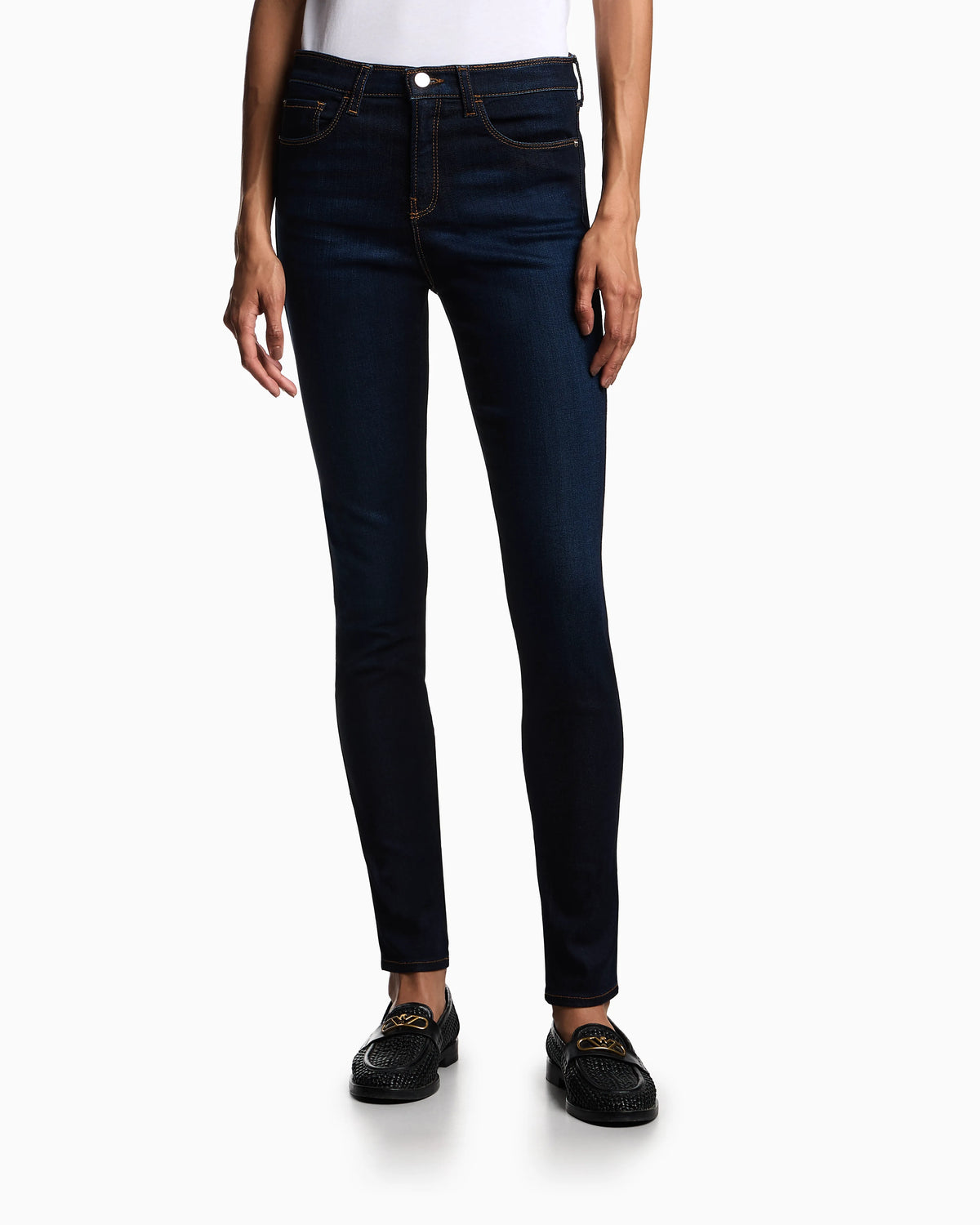 J20 high-waisted super-skinny leg jeans in viscose denim