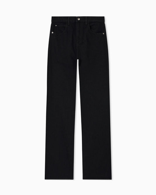 High rise jeans with flared leg in stretch cotton Essential