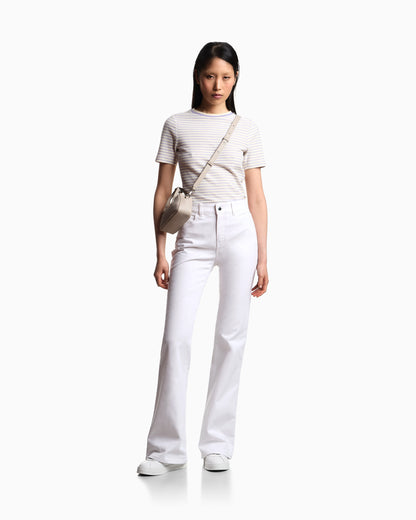 J47 Mid-rise flared-hem jeans in light worn stretch denim