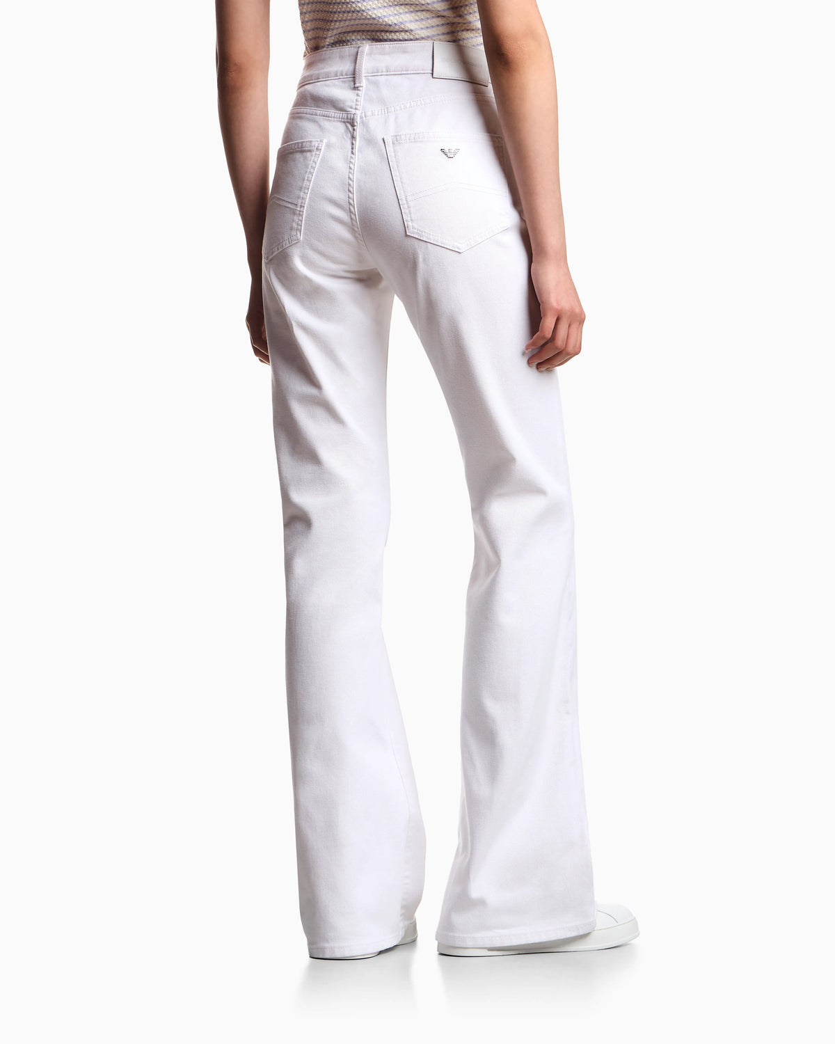 J47 Mid-rise flared-hem jeans in light worn stretch denim
