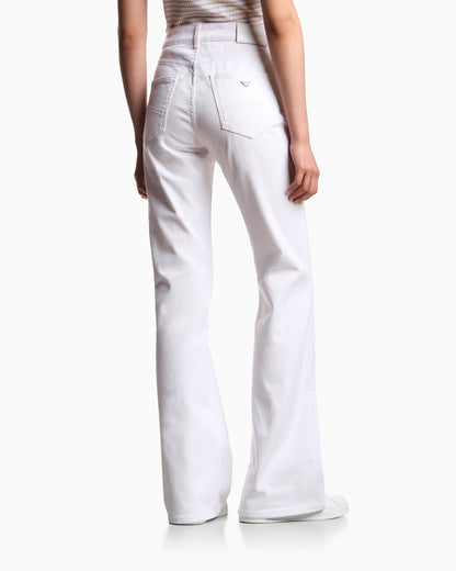 J47 Mid-rise flared-hem jeans in light worn stretch denim